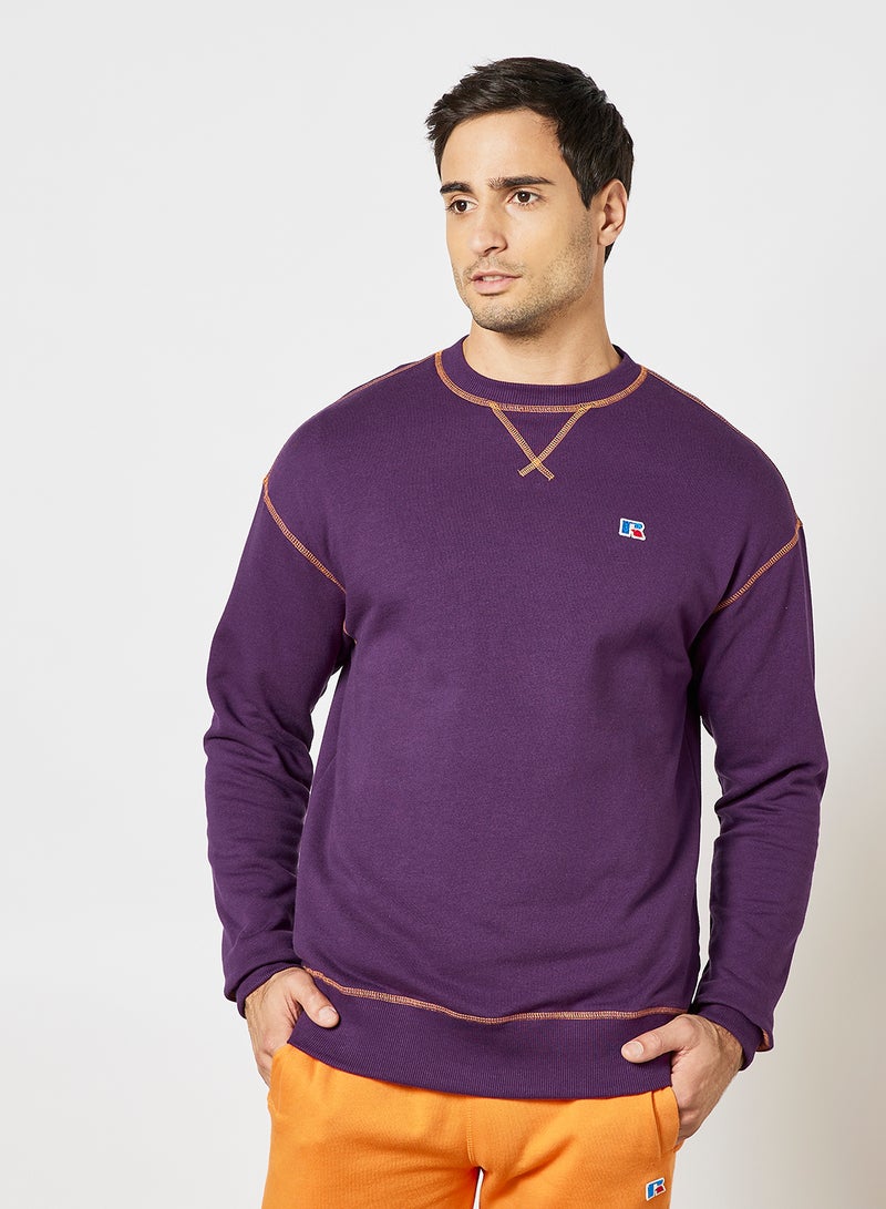 Russell Athletic - Contrast Stitch Sweatshirt Purple - Image 1