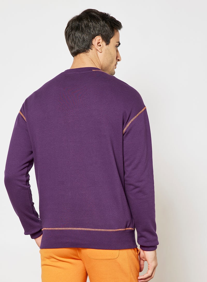 Russell Athletic - Contrast Stitch Sweatshirt Purple - Image 1