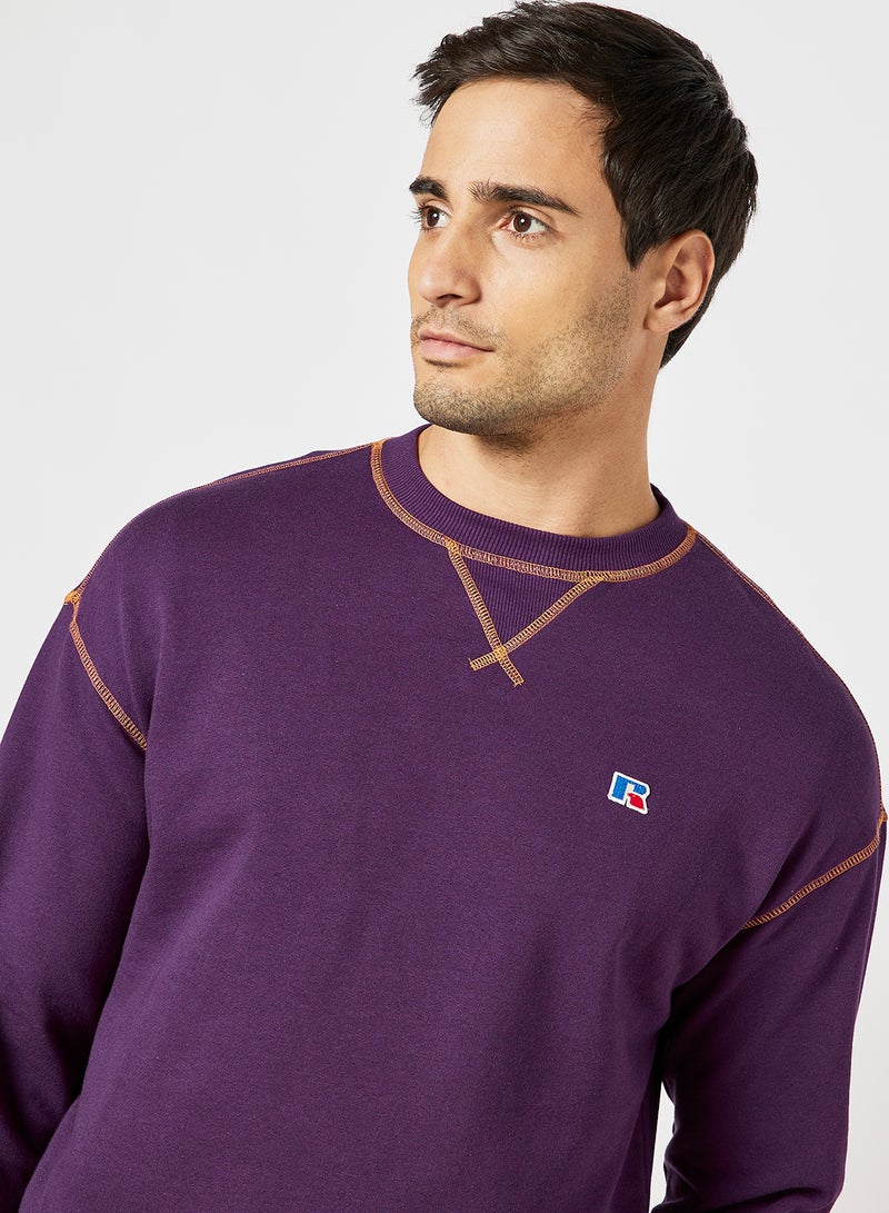 Russell Athletic - Contrast Stitch Sweatshirt Purple - Image 1