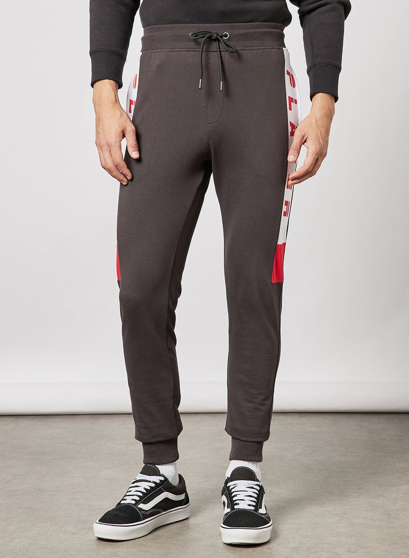 ABOF Regular Fit Joggers Brown/White  - Image 1