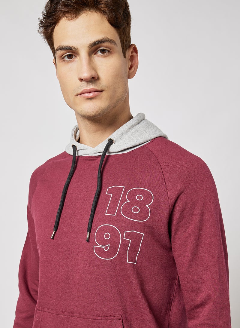 ABOF - Regular Fit Sweatshirt Maroon - Image 1