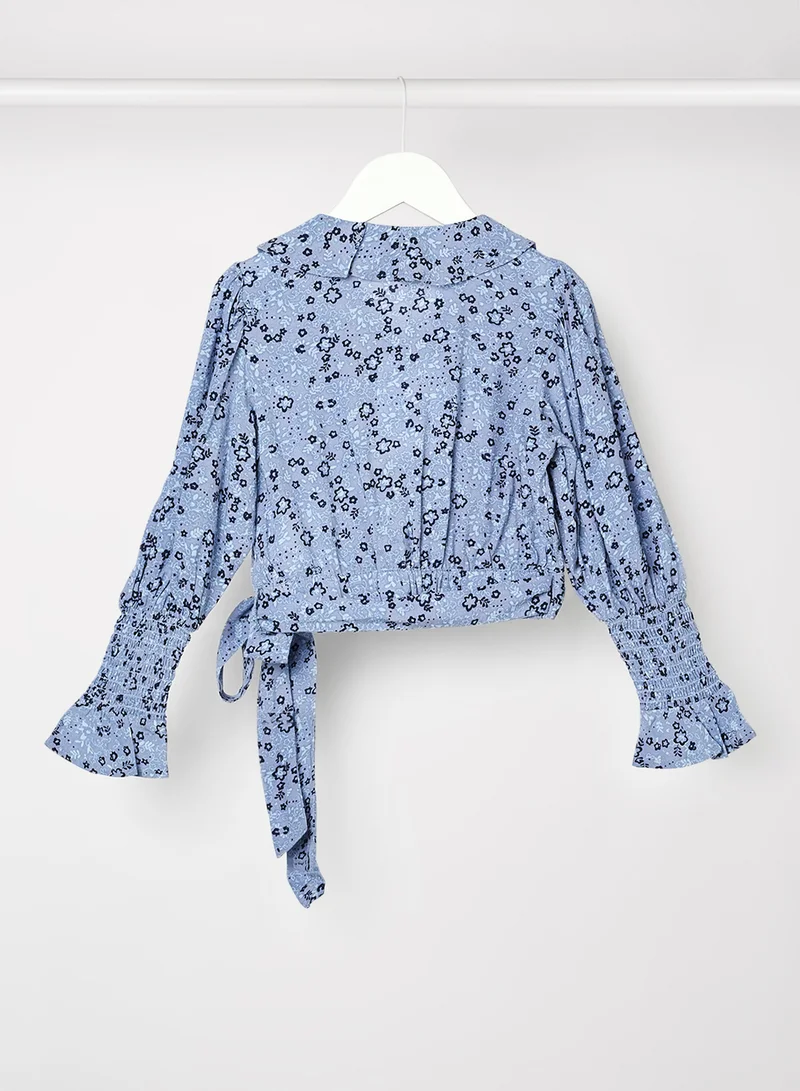 باردو جونيور Girls Floral Print Wrap Top