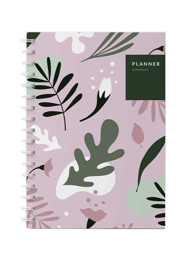 LOWHA Spiral Notebook for School or Business Note Taking with 60 Sheets Floral Design Planner Multicolour  - Image 1