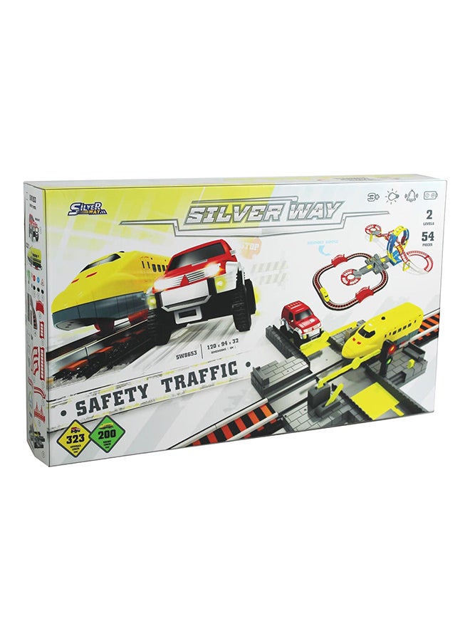 Silver Way Railway & Auto Track Playset 53×9×31cm  - Image 1