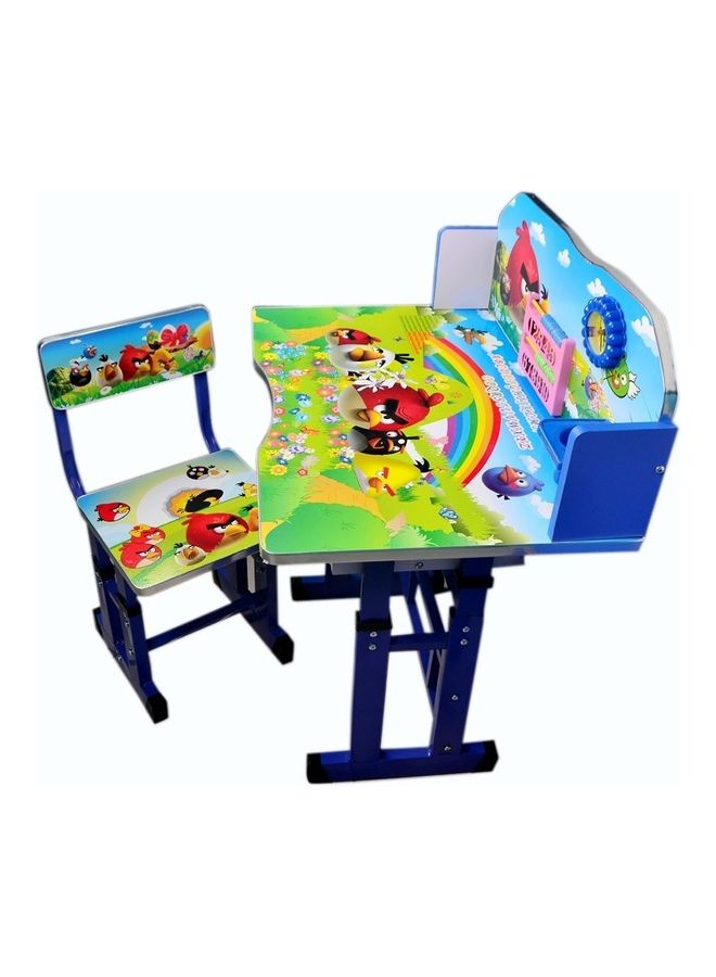 Generic - Education Study Table And Chair With Attached Clock Multicolour 70 x 90 x 50cm - Image 1