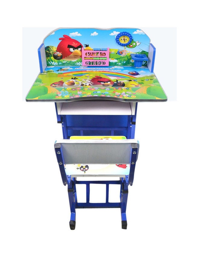 Generic - Education Study Table And Chair With Attached Clock Multicolour 70 x 90 x 50cm - Image 1
