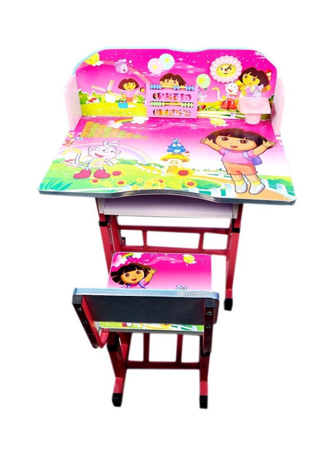 Generic - Education Study Table And Chair With Attached Clock Multicolour 70 x 90 x 50cm - Image 1