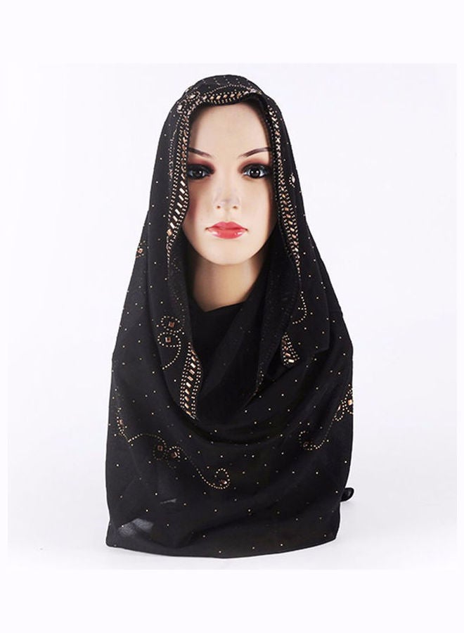 VILILY - Hot Diamond Pearl Snow Imitation Headscarf Black - Image 1