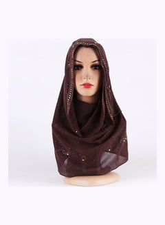 Hot Diamond Pearl Snow Imitation Headscarf Brown