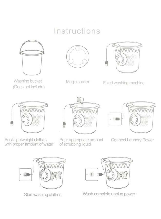 3-In-1 Portable Mini Washing Machine Rotating Turbine Washer NE-CIN116 White