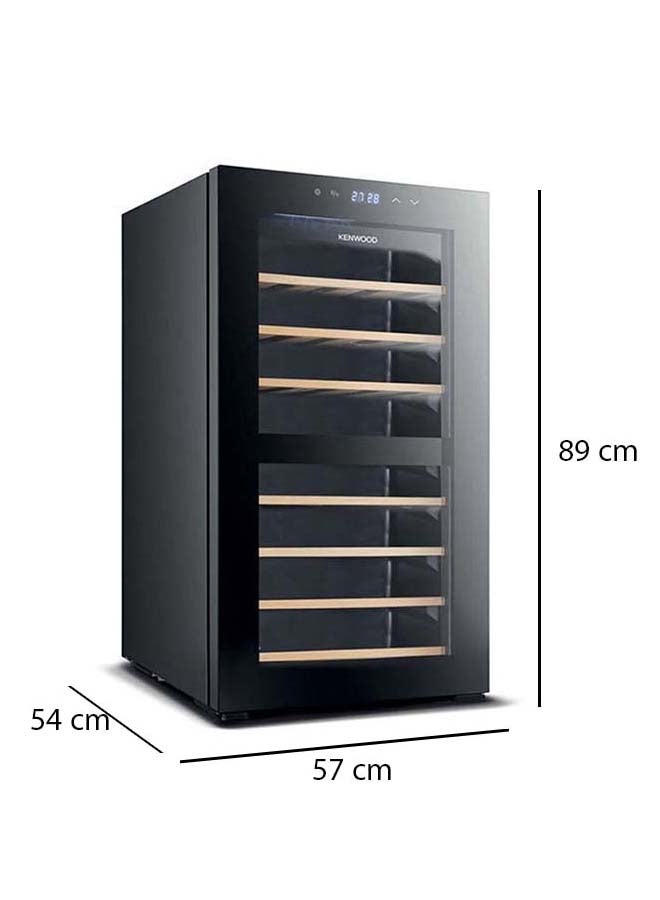 KENWOOD - Beverage Cooler 43 Bottles Wine Cooler With Dual Temperature Zone, Double Glass Door, Blue Light, Smart Temperature Control 43 L 85 W BCW43.000BK Black - Image 1