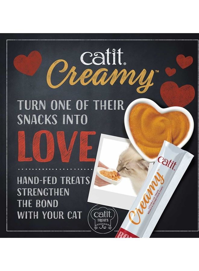 Creamy Lickable Cat Treat Salmon Flavor 4 Tubes, Pack Of 4 Blue 10grams - v1639545463/N52163924A_7