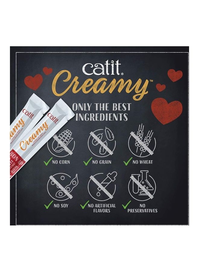 Catit Pack of 4 Creamy Lickable Cat Treat Chicken Flavor 4 Tubes Orange 4x10grams - Image 3