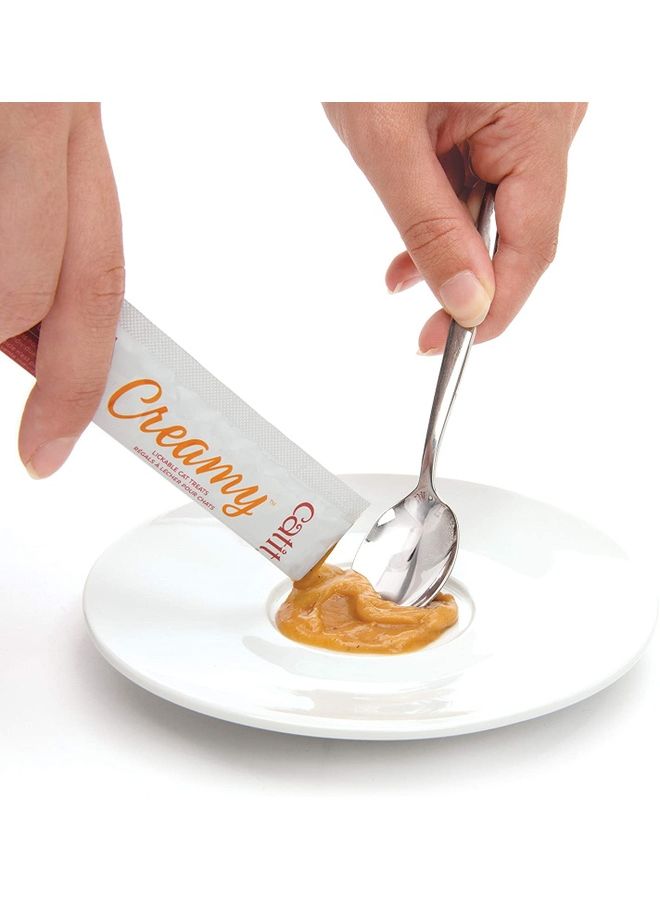 Catit Pack of 4 Creamy Lickable Cat Treat Chicken Flavor 4 Tubes Orange 4x10grams - Image 5