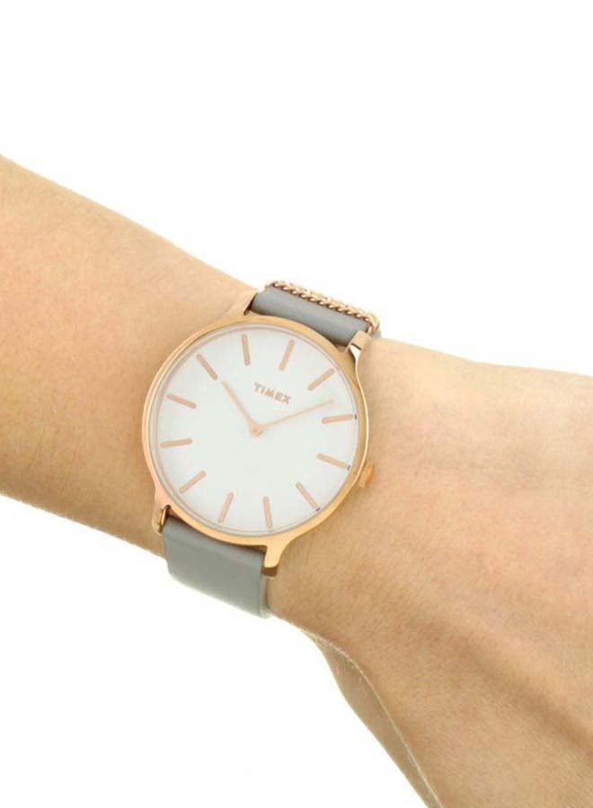 TIMEX women Metropolitan Leather Analog Wrist Watch TW2T45400 - Image 4