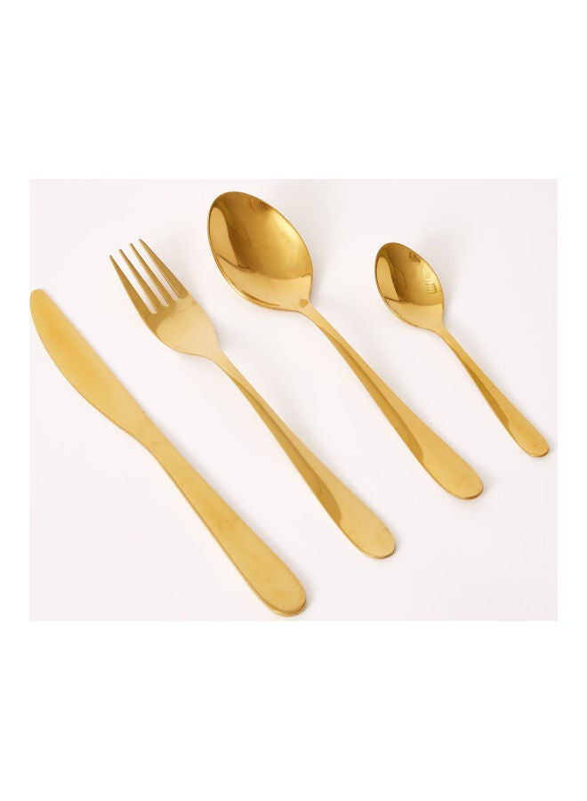 Home Box 24-Piece Festive Shiny Cutlery Set Gold 24cm  - Image 1