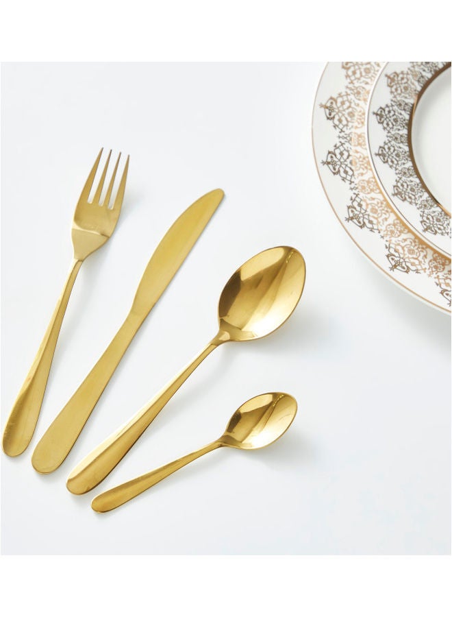 Home Box 24-Piece Festive Shiny Cutlery Set Gold 24cm  - Image 2