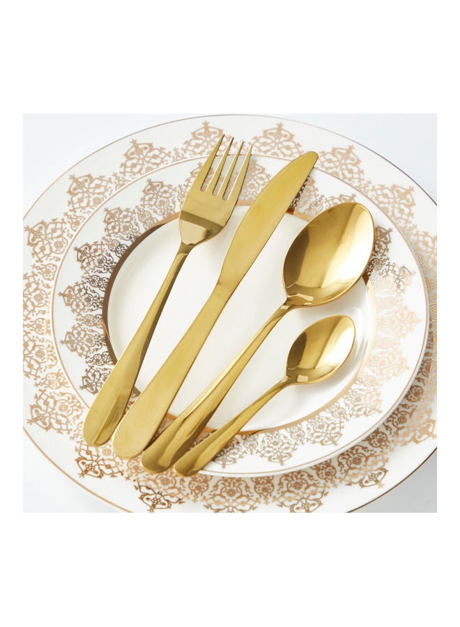 Home Box 24-Piece Festive Shiny Cutlery Set Gold 24cm  - Image 5