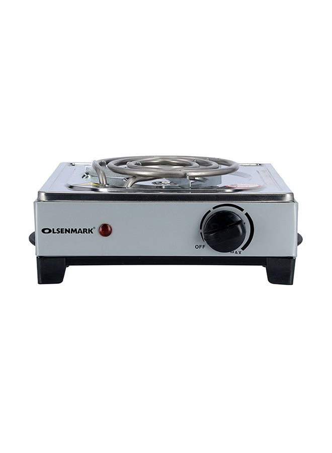 Olsenmark - Single Burner Electric Hot Plate With Over Heat Protection, Auto-thermostat Control, Non-stick Coating, Operating Indicator Light: On/Off  And Compact & Portable 1000 W OMHP2093 Silver - Image 1