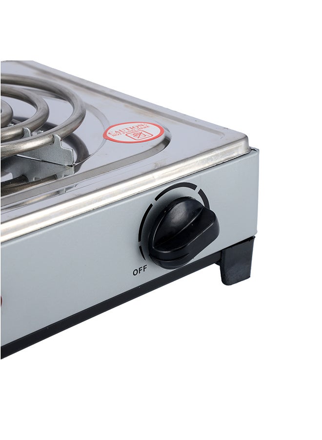 Olsenmark - Single Burner Electric Hot Plate With Over Heat Protection, Auto-thermostat Control, Non-stick Coating, Operating Indicator Light: On/Off  And Compact & Portable 1000 W OMHP2093 Silver - Image 1