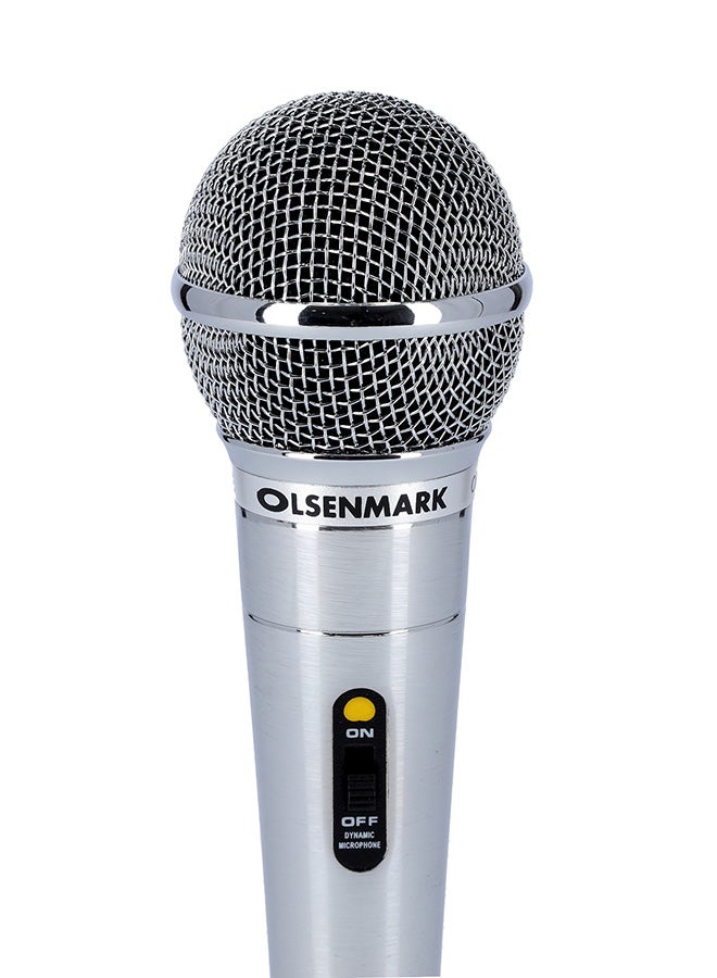 Olsenmark - Dynamic and Professional Wired Microphone with Metal Body, Echo, Sharp Sensitivity and Excellent Sound Quality OMMP1215 Silver/Black - Image 1
