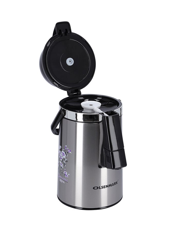 أولسنمارك تُرمس من الستانلس ستيل بطبعة زهور فضي/أسود/أرجواني 2.5لترات - Image 5