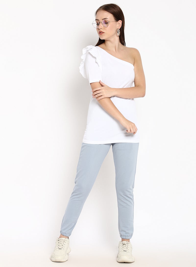 Aila One Shoulder Top White  - Image 3