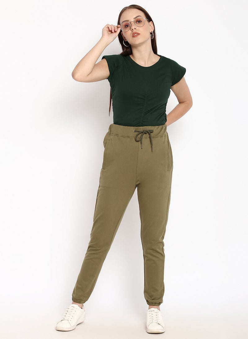 Aila Solid Cotton Jersey T-Shirt Green  - Image 3