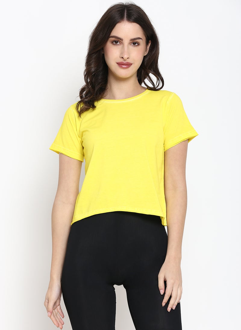 Women's Regular Fit T-Shirt Yellow - v1639556976/N48089080V_1