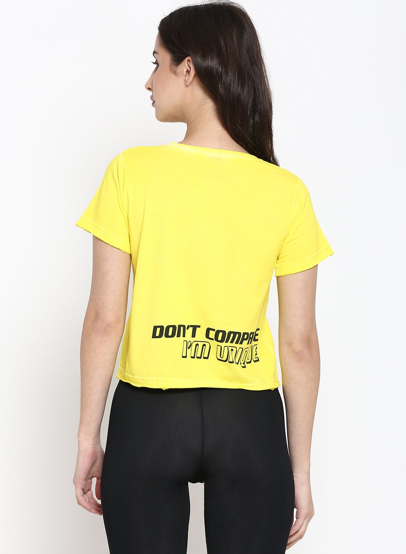 Women's Regular Fit T-Shirt Yellow - v1639556976/N48089080V_2