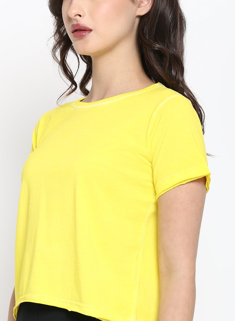 Women's Regular Fit T-Shirt Yellow - v1639556979/N48089080V_4