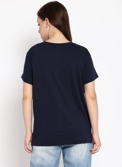 Women's Regular Fit T-Shirt Navy Blue - v1639557028/N48089313V_2