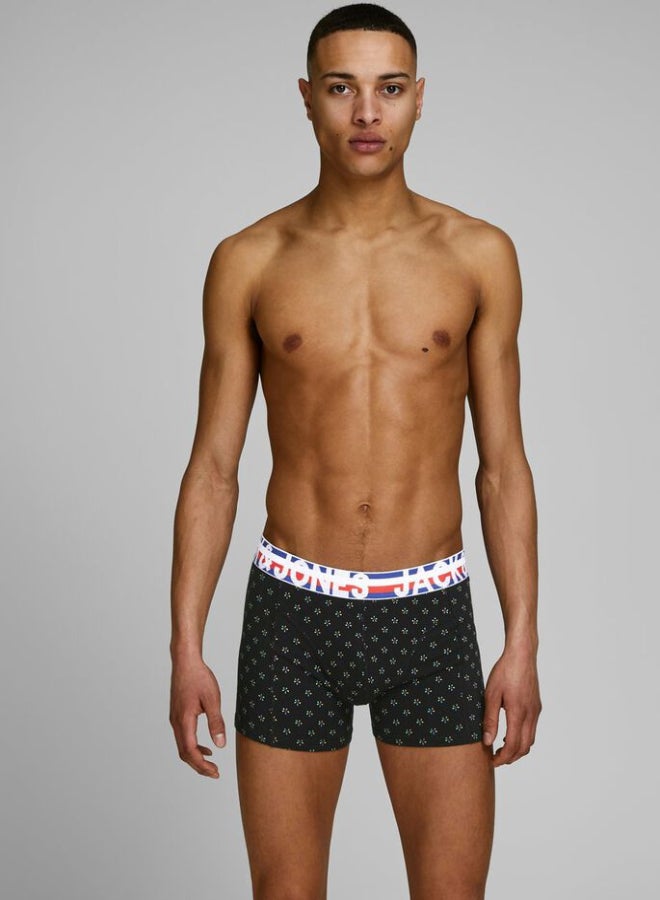 JACK & JONES 3 Pack Printed Trunks Blue/Black/Orange  - Image 4