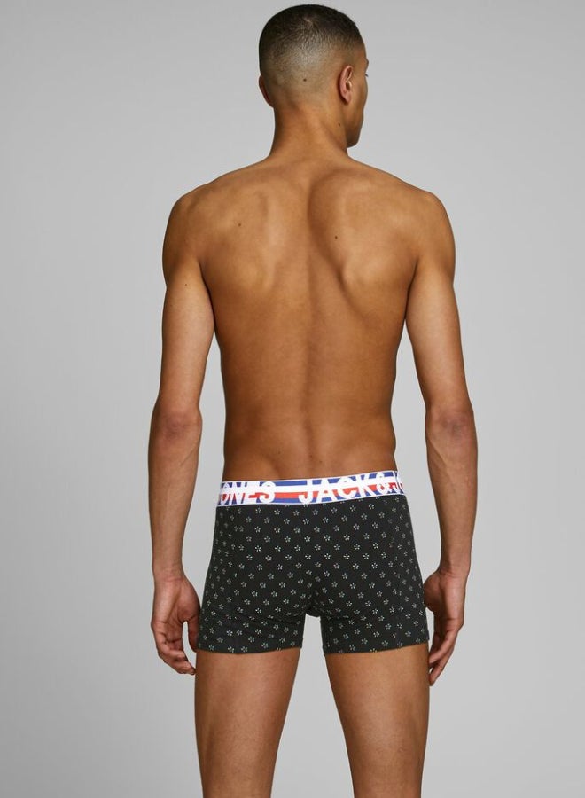JACK & JONES 3 Pack Printed Trunks Blue/Black/Orange  - Image 2