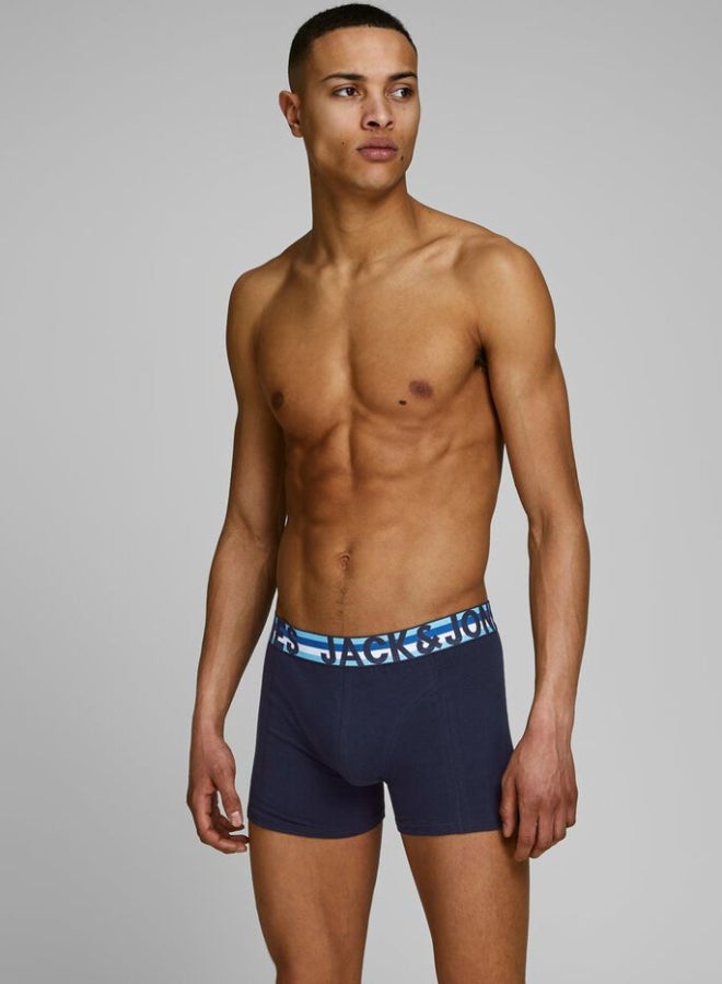 JACK & JONES 3 Pack Printed Trunks Blue/Black/Orange  - Image 5