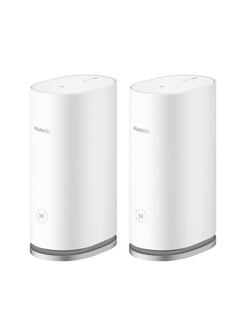 WiFi Mesh 3 (2 packs)+ HUAWEI Fat scale, HUAWEI Whole-Home Mesh System, HarmonyOS Mesh+, One-Touch Connect, Visualized Wi-Fi Diagnosis, HUAWEI HomeSecTM  Security Protection, HUAWEI AI Life App, Manage WiFi With Ease white