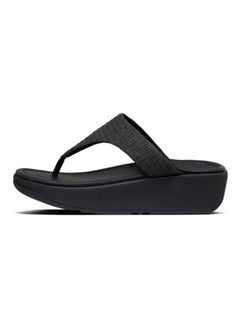 Imogen Basket Weave Toe Thongs Slip-On Wedge Sandals Black - v1639566454/N39954439V_2