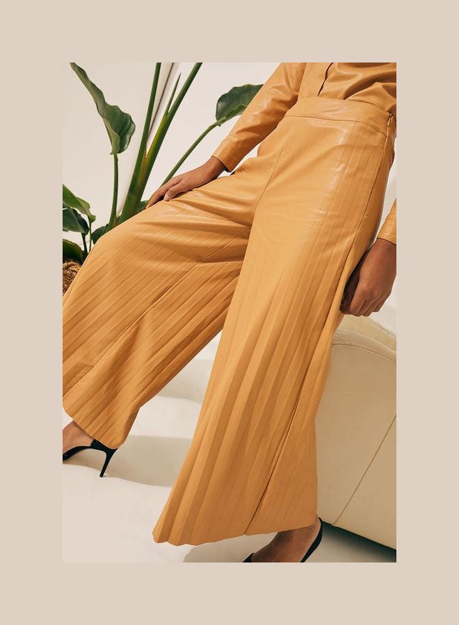 RINA Leather Feeling  Pants Camel - Image 3