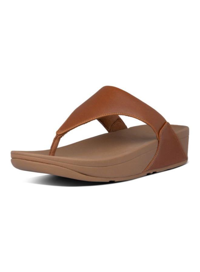 FitFlop - Lulu Toepost Slip-On Wedge Sandals Brown - Image 1