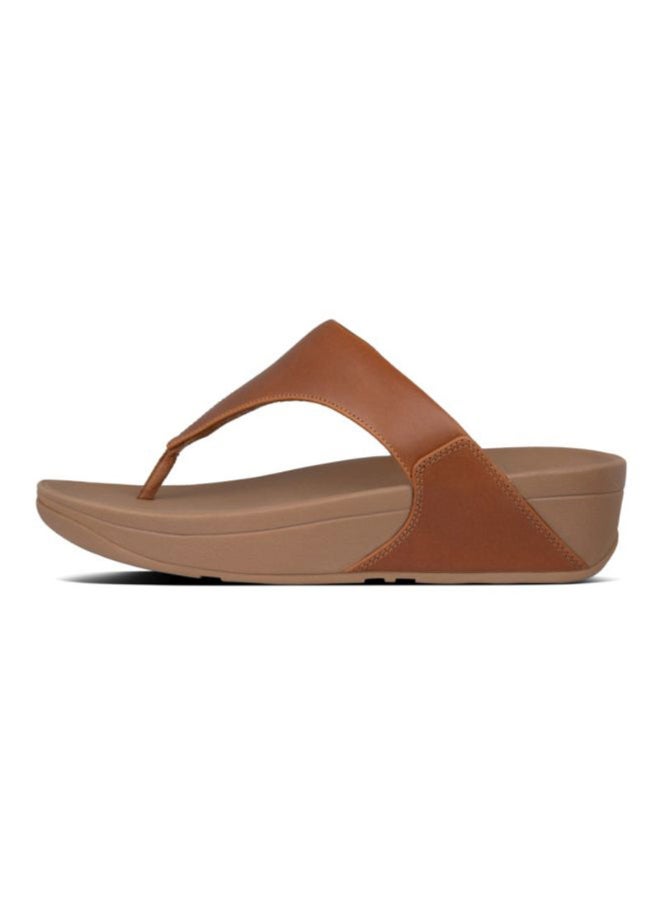 FitFlop - Lulu Toepost Slip-On Wedge Sandals Brown - Image 1