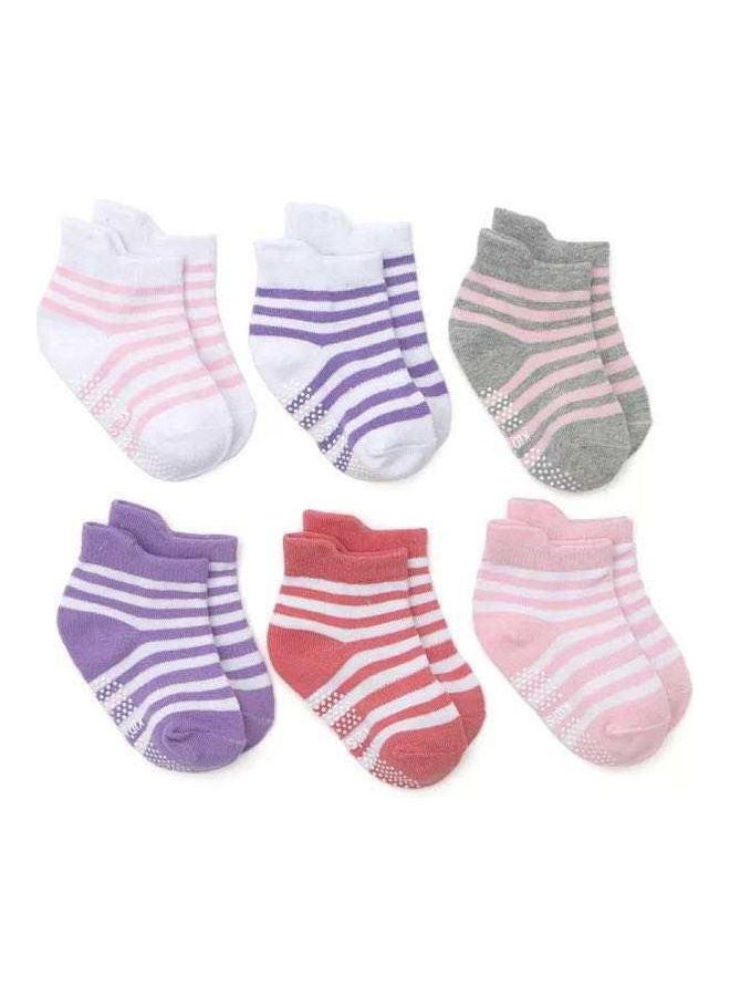 Generic - 100% Cotton Antislip Socks Striped Multicolour - Image 1