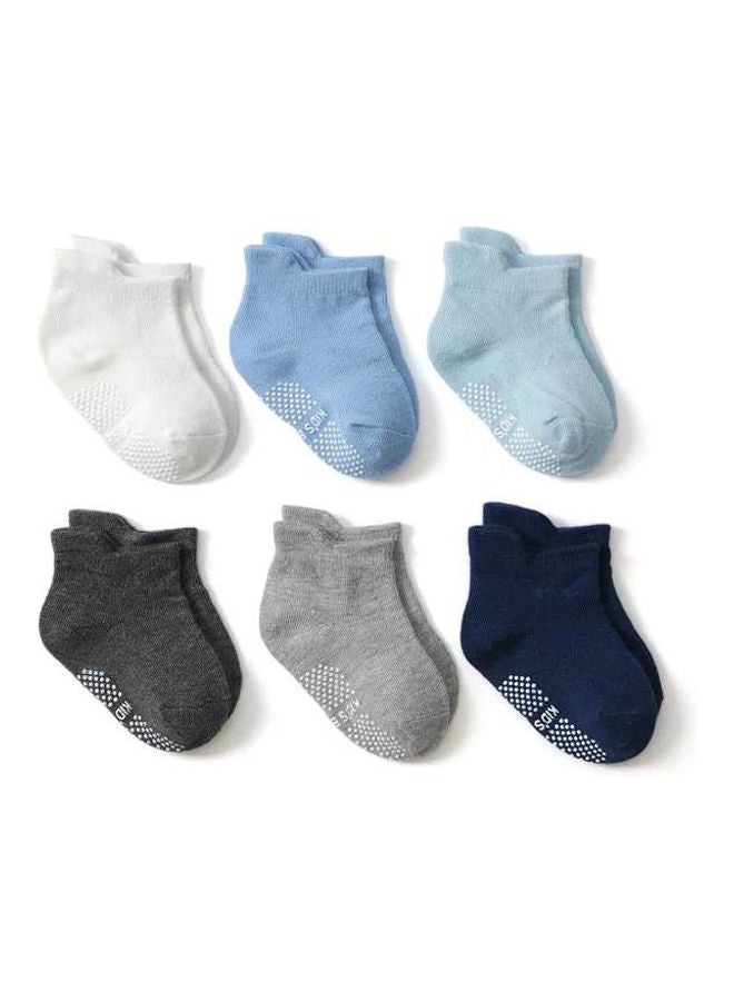 Generic 100% Cotton Antislip Socks Colored Multicolour  - Image 1