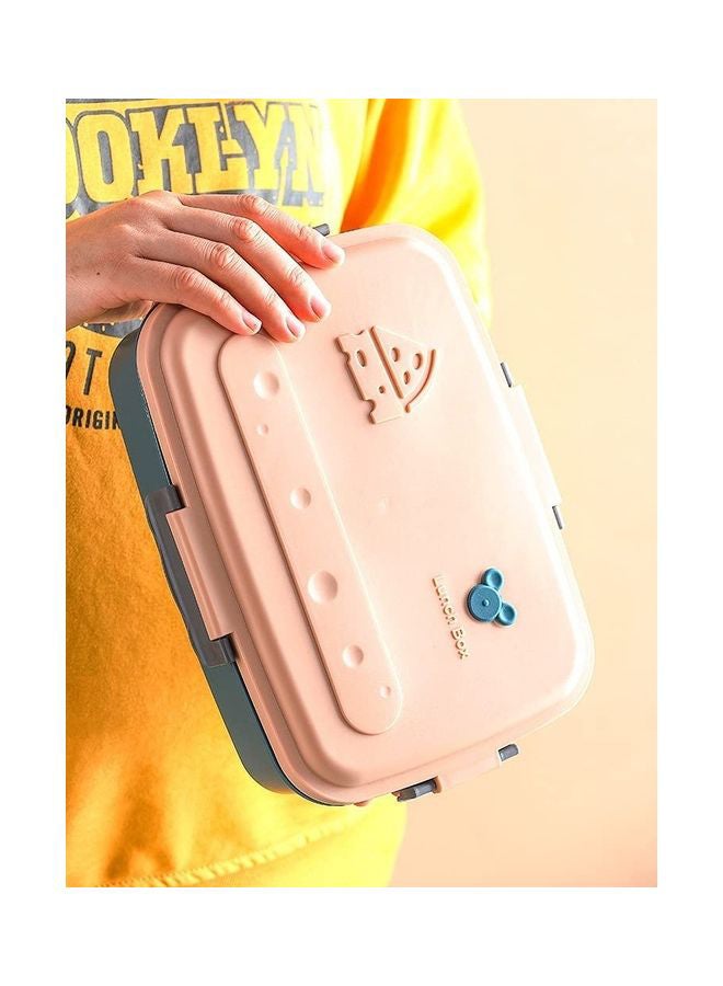 3-Compartments Removable Lunch Box Pink/Blue 570grams - Image 2