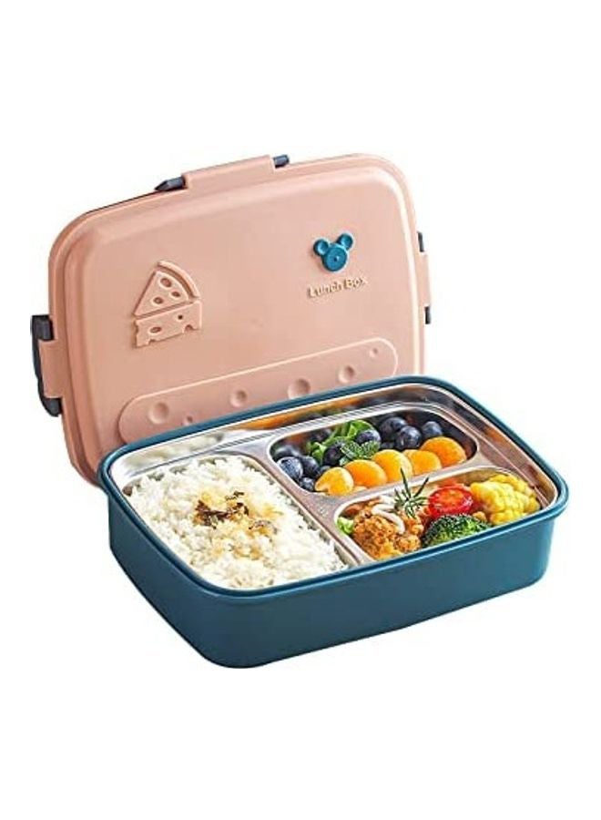 3-Compartments Removable Lunch Box Pink/Blue 570grams - Image 1