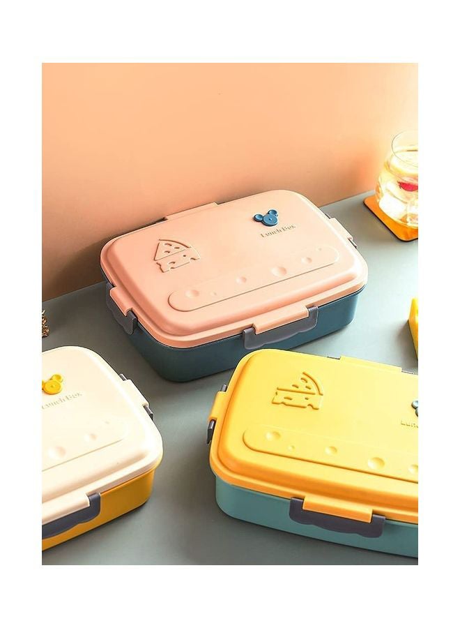 3-Compartments Removable Lunch Box Pink/Blue 570grams - Image 3