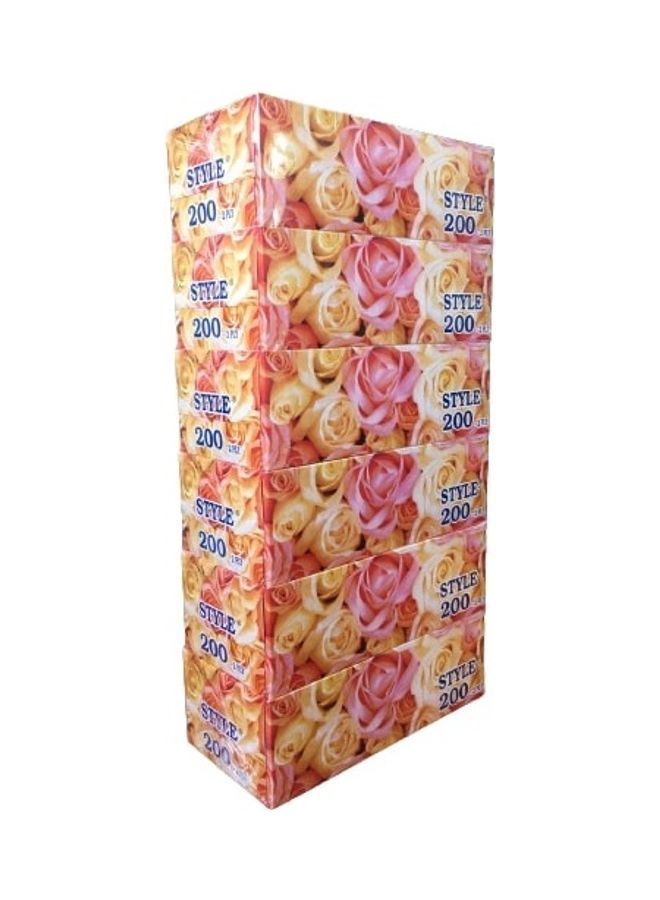 Style 2-Ply Extra Soft Facial Tissue, 6 Boxes X 200 Sheets White 24x12x48cm  - Image 2