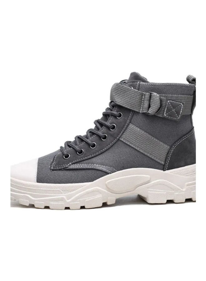 Beauenty Autumn Korean Fashion High Top Martin Boots Grey  - Image 2
