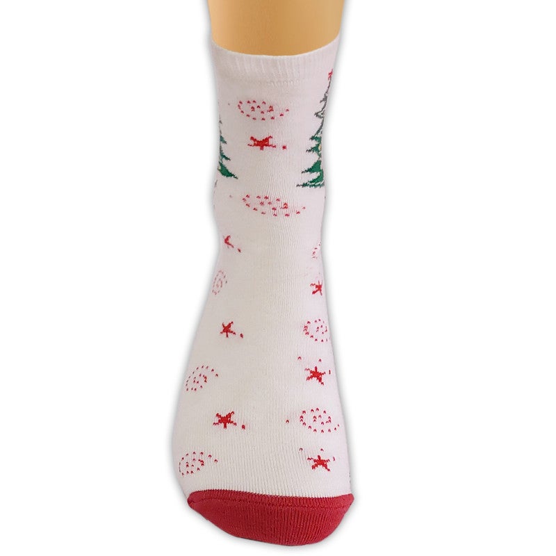 Maestro Cotton Colour Blocked Christmas Socks White  - Image 2