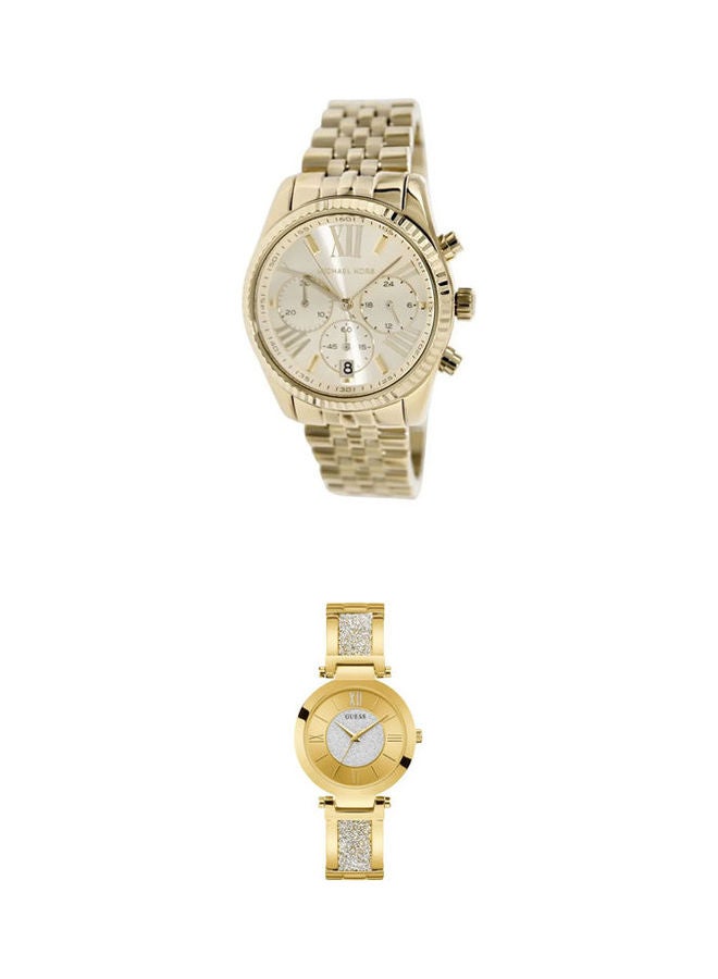 Michael Kors - women Lexington Stainless Steel Analog Wirst Watch With Stainless Steel Analog Watch W1288L2 - Image 1