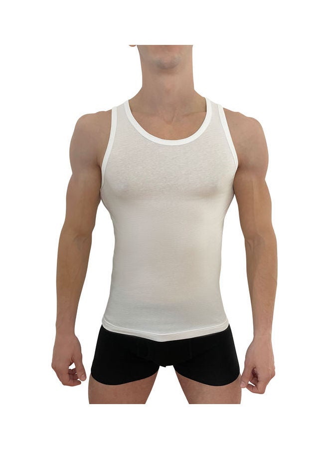 Generic - Comfortzone Round Neck Vest Pack Of 3 Undershirt Tank Top Plain White - Image 1